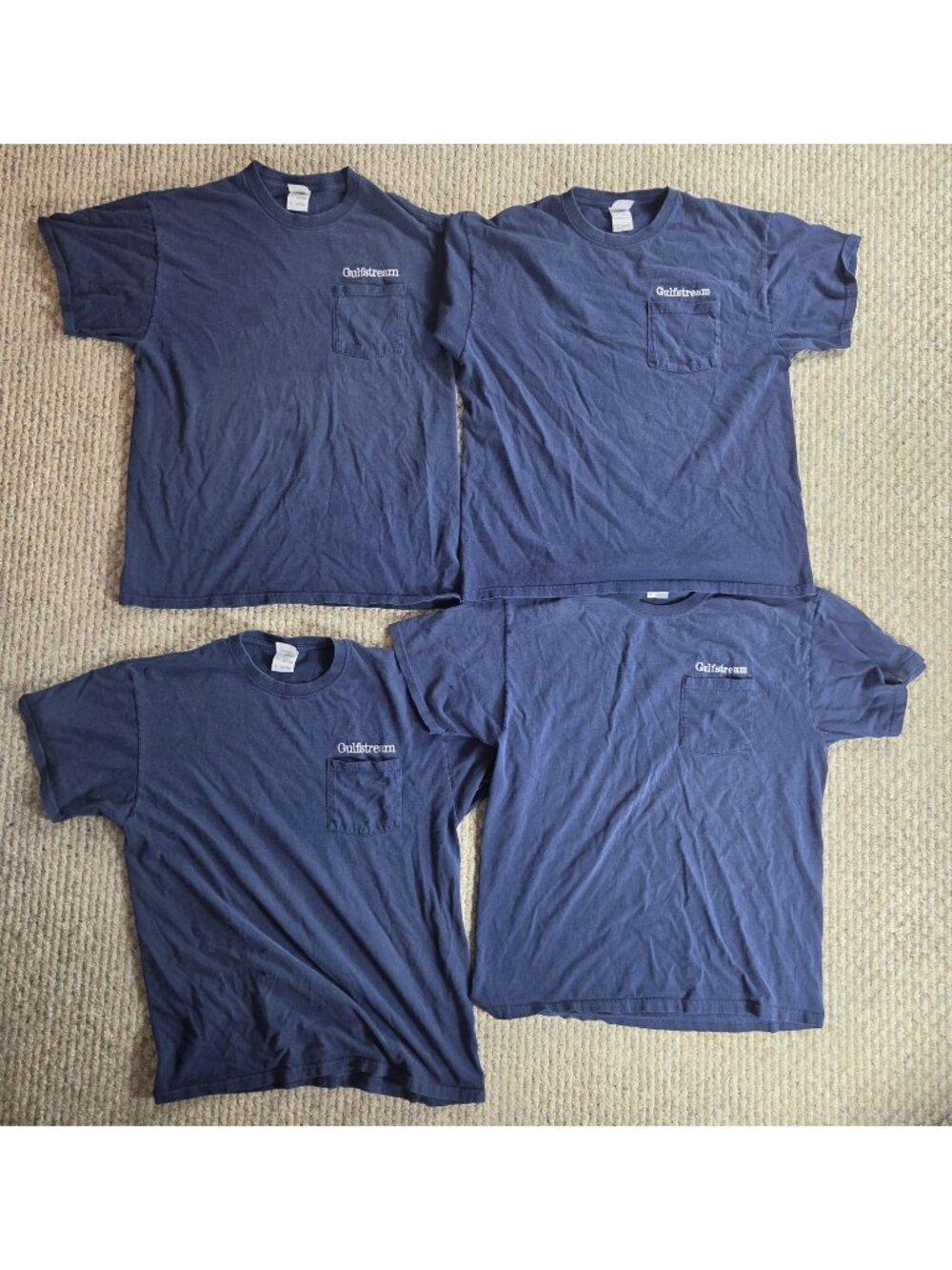 Lot of 4 Gulfstream Private Jets Aviation Size XL Worker Tee T-Shirts Cotton